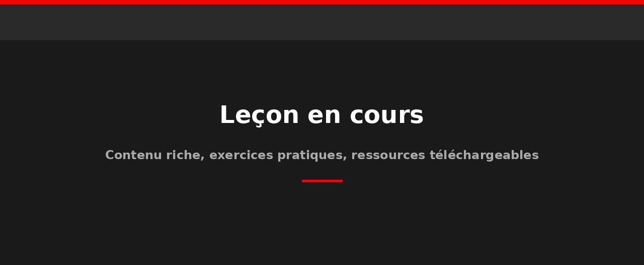 Contenu d'une leçon illustrée