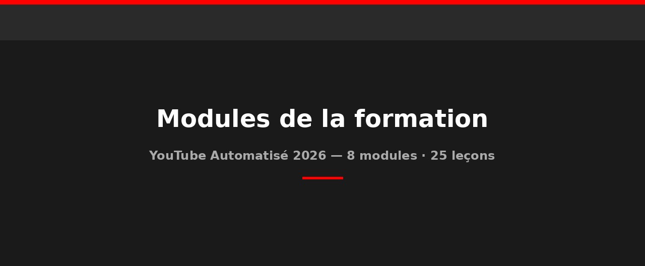 Les 8 modules de la formation